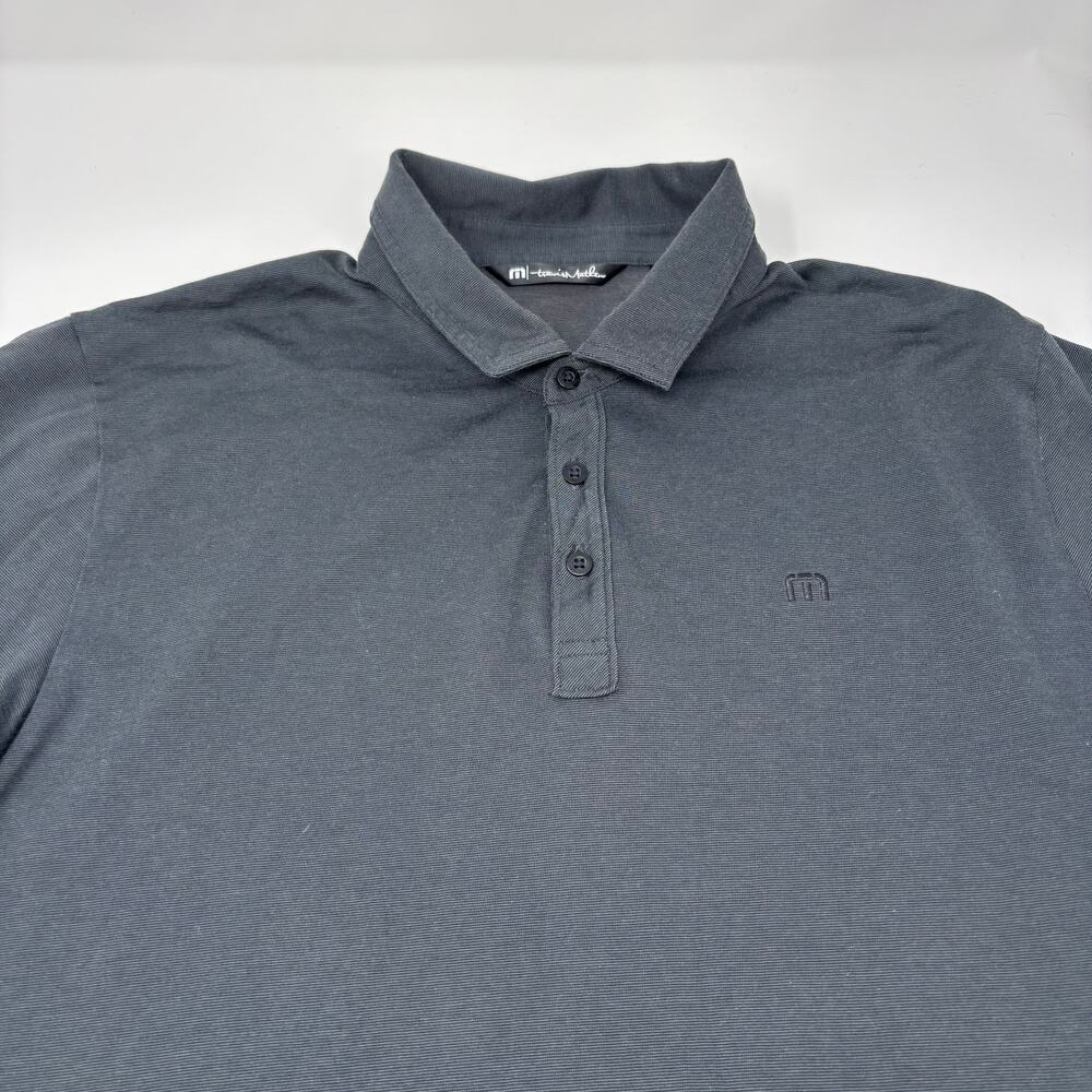 Travis Mathews Men's XL Solid‎ Black Short Sleeve Cotton Blend Golf Polo